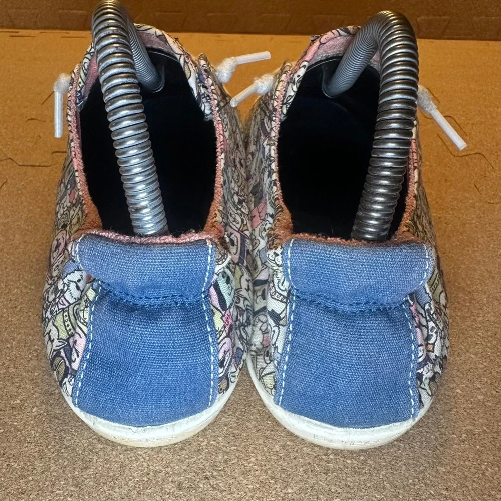 Skechers BOBS Beach Bingo Sneakers Womens 8 Multi Dog Print Canvas Memory Foam